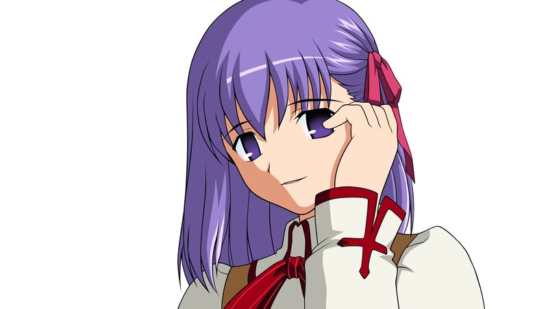 anime girl with purple hair