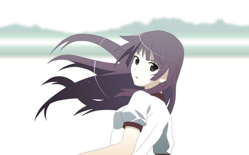 anime girl with purple hair