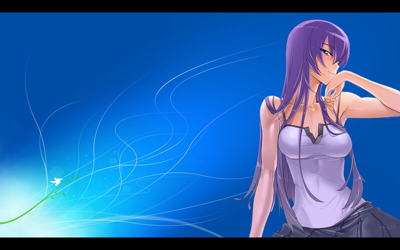 anime girl with purple hair