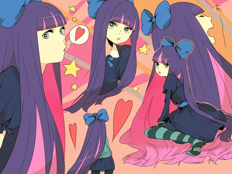 anime girl with purple hair
