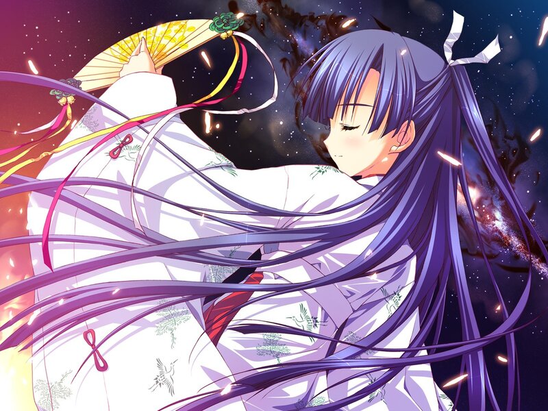 anime girl with purple hair