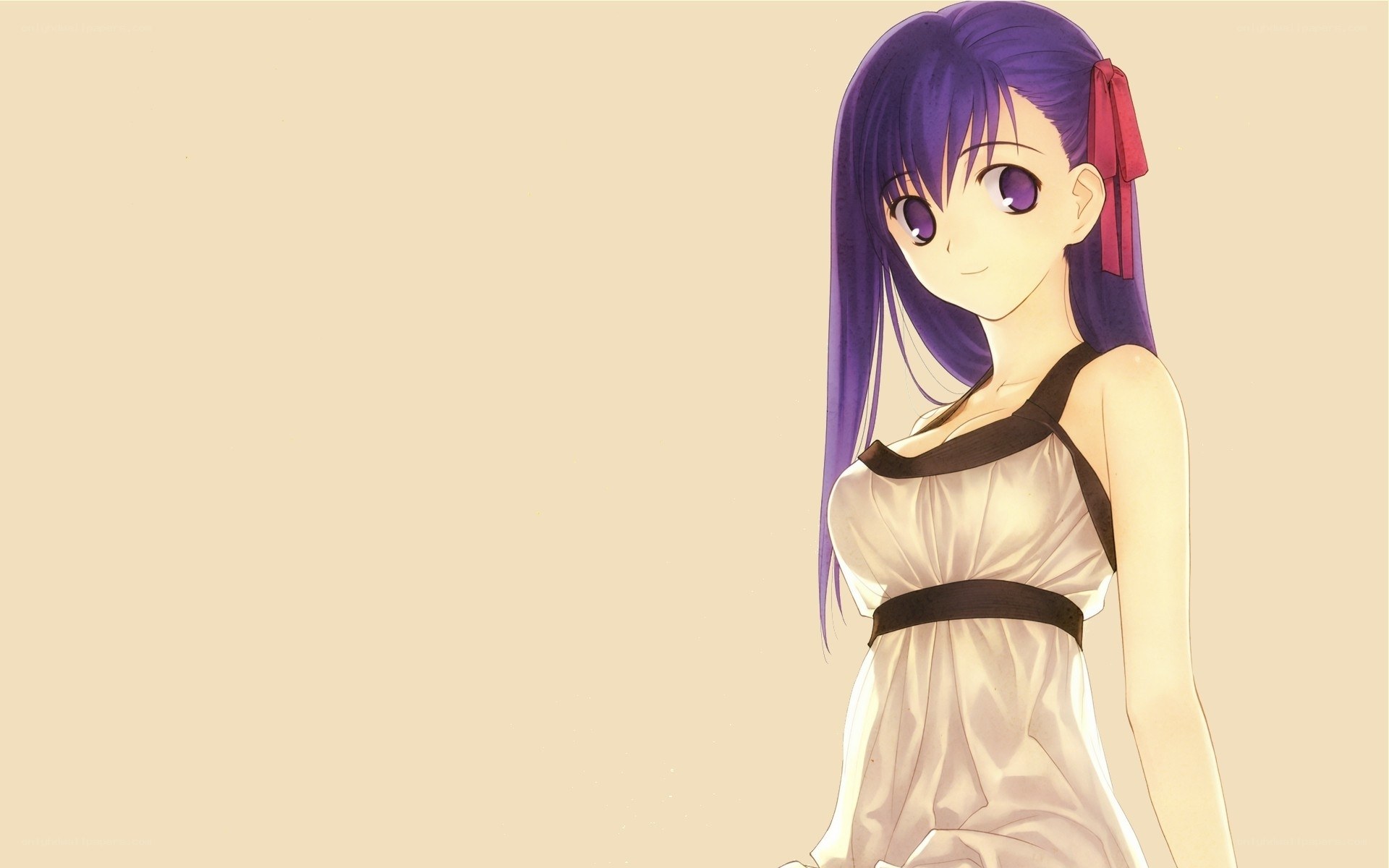 anime girl with purple hair