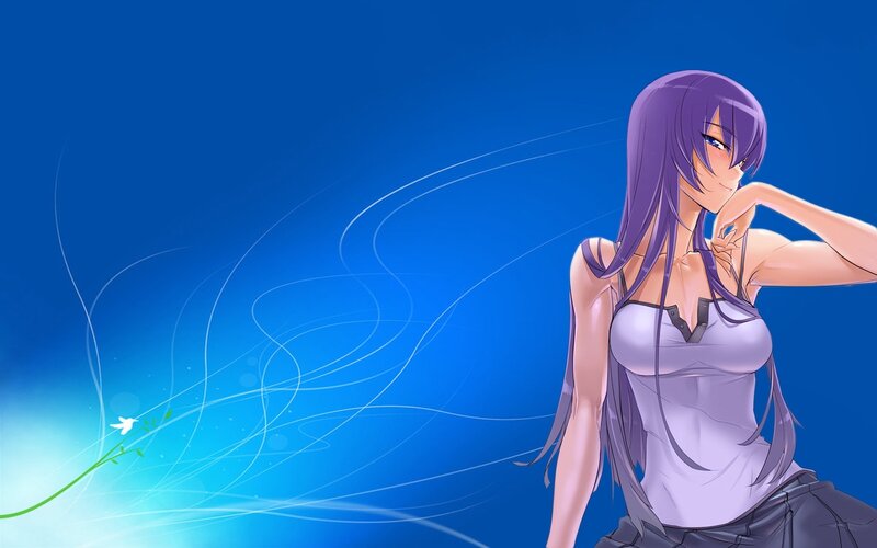 anime girl with purple hair
