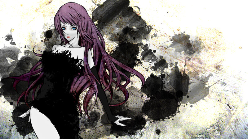 anime girl with purple hair