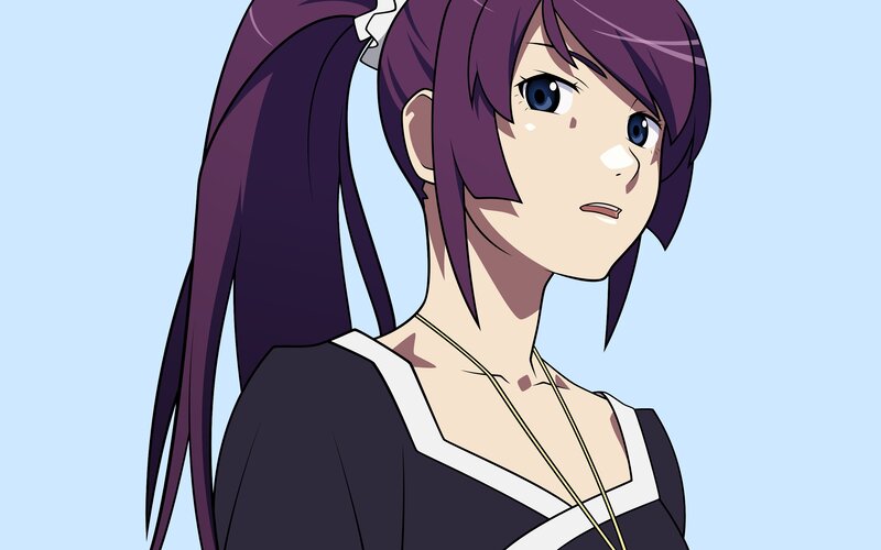 anime girl with purple hair