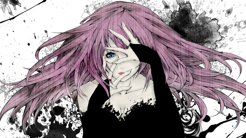 anime girl with purple hair
