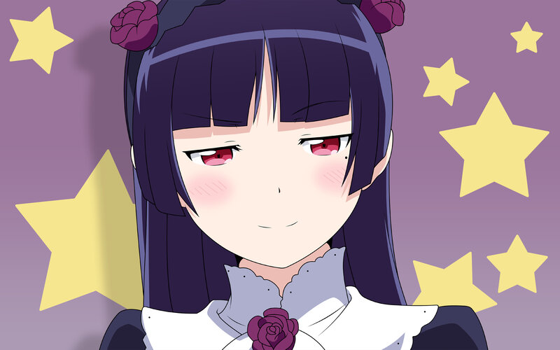 anime girl with purple hair