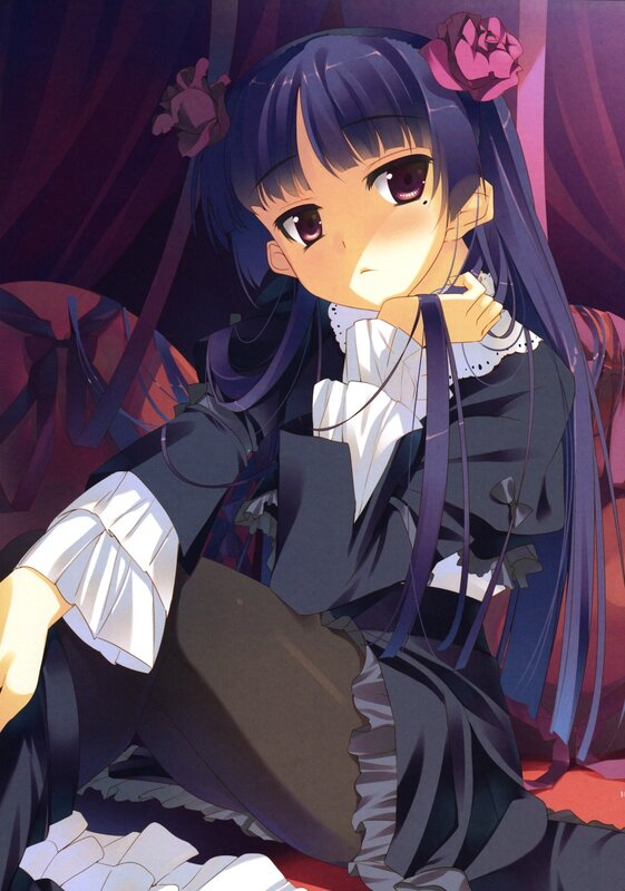 anime girl with purple hair