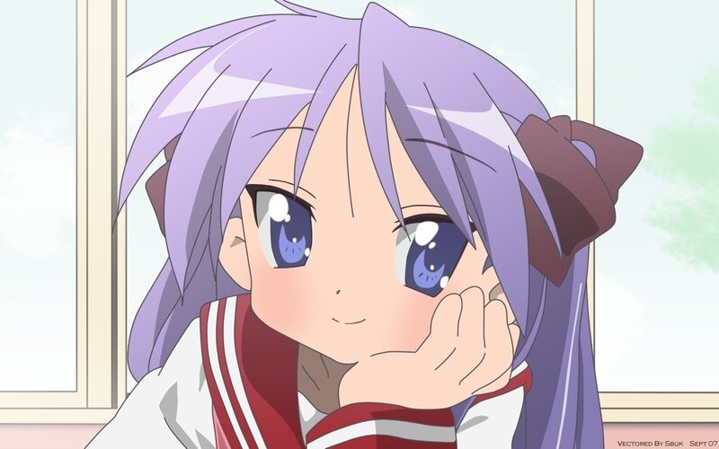 anime girl with purple hair