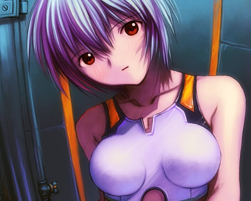 anime girl with purple hair