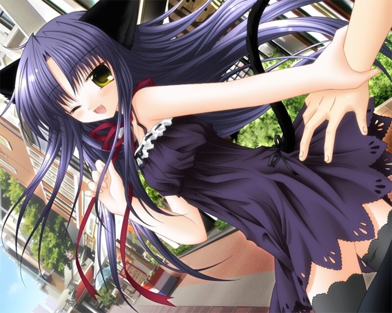anime girl with purple hair
