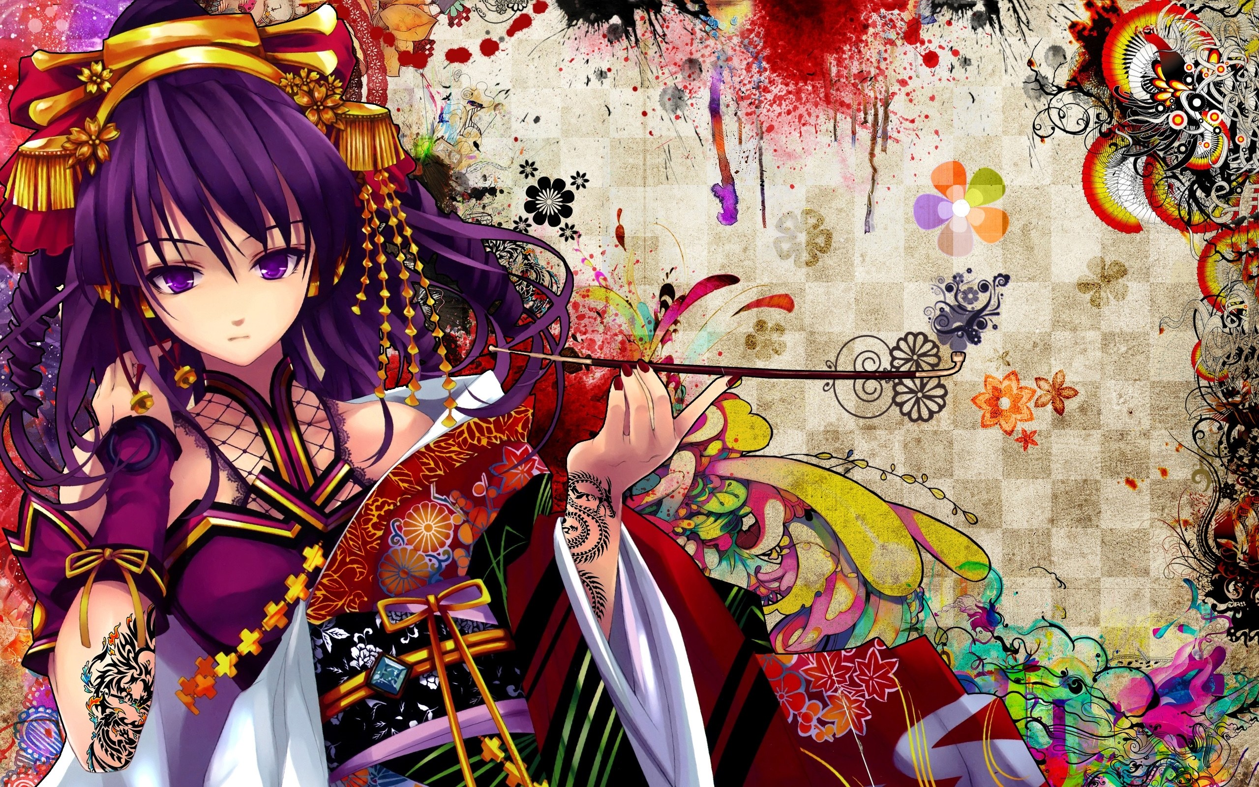 anime girl with purple hair