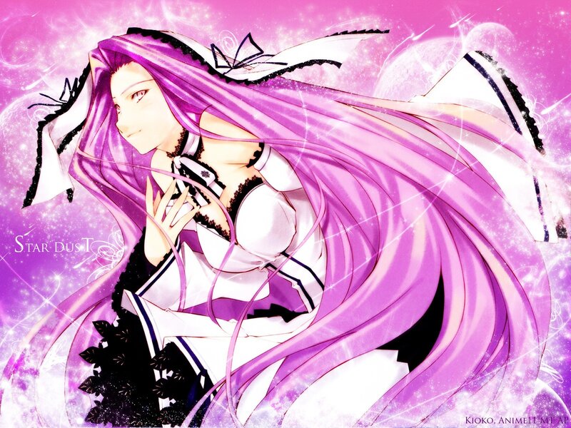 anime girl with purple hair