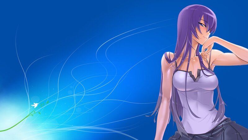 anime girl with purple hair