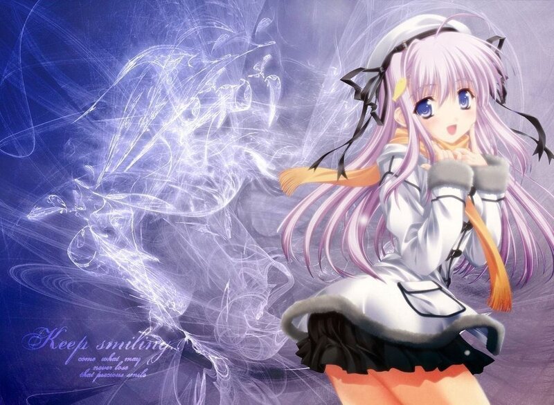 anime girl with purple hair