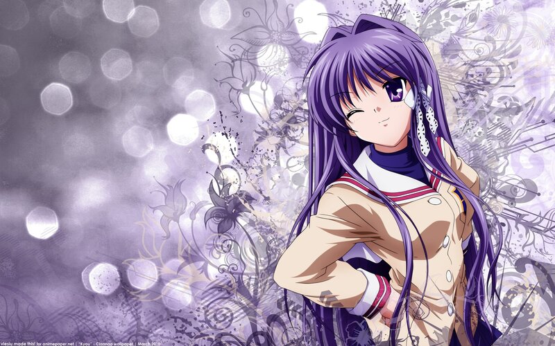 anime girl with purple hair