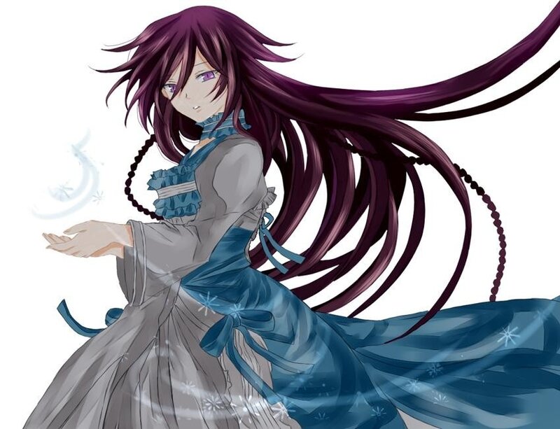 anime girl with purple hair