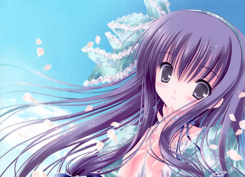anime girl with purple hair