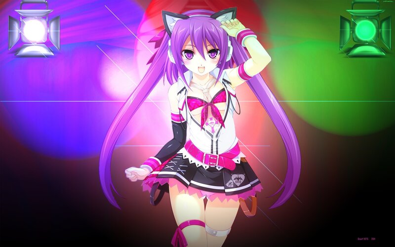 anime girl with purple hair
