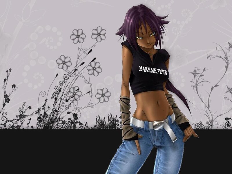 anime girl with purple hair
