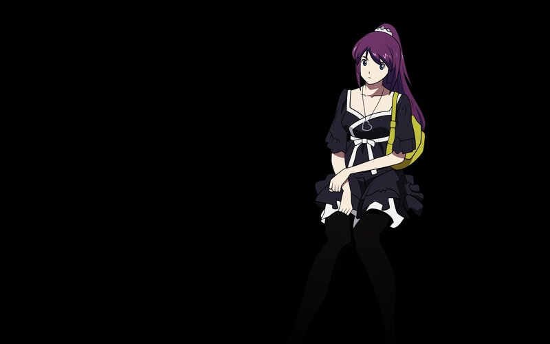 anime girl with purple hair