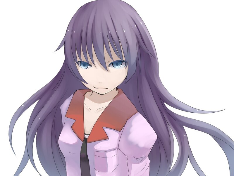 anime girl with purple hair