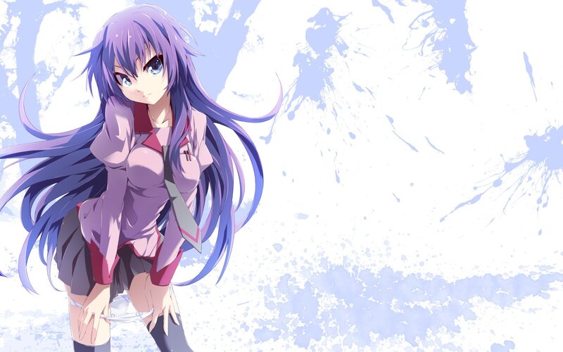 anime girl with purple hair