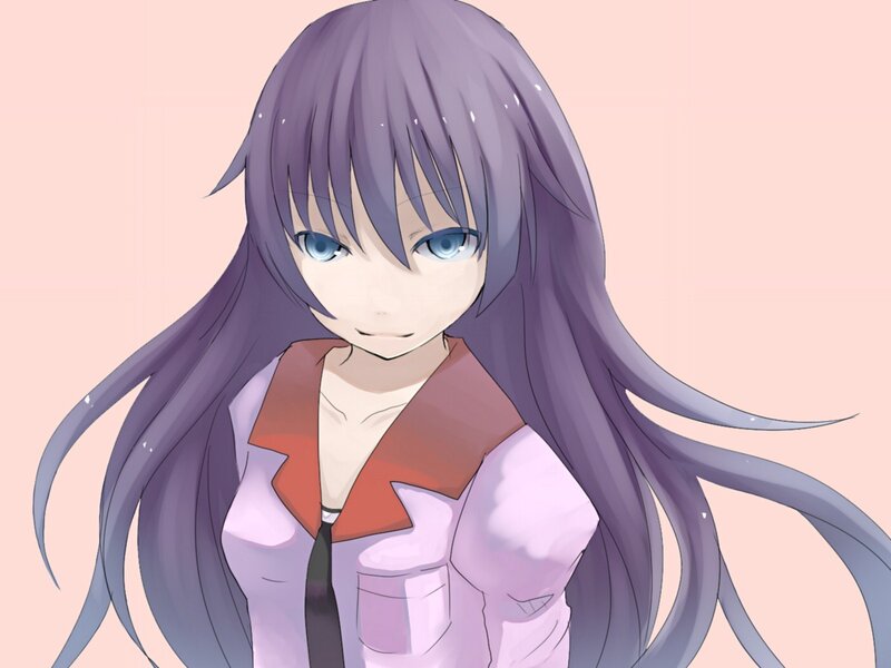 anime girl with purple hair