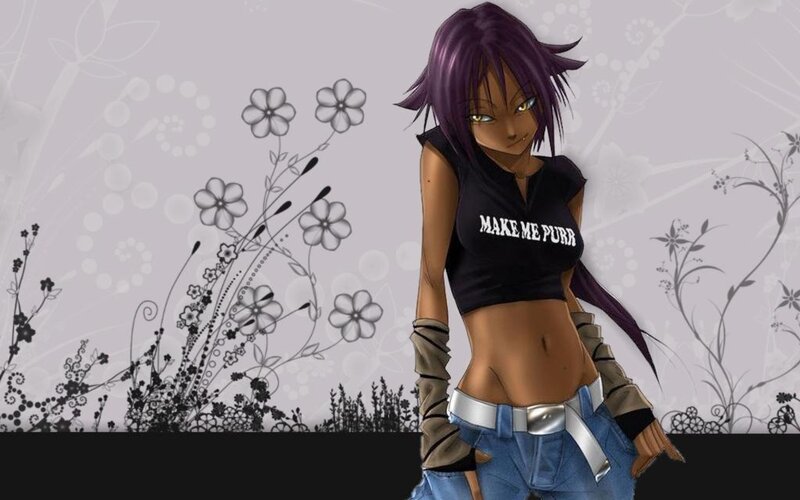 anime girl with purple hair
