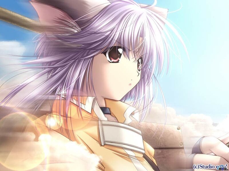 anime girl with purple hair