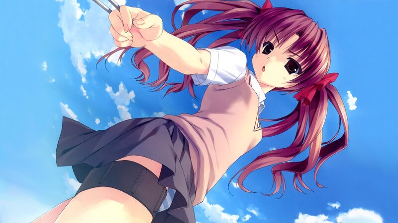 anime girl with purple hair