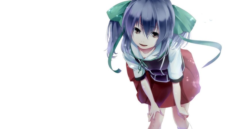 anime girl with purple hair