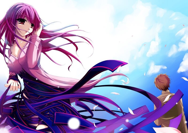 Anime girl with purple hair