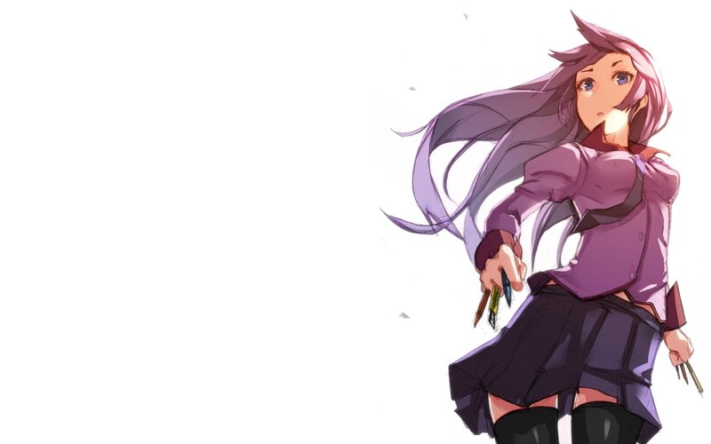 anime girl with purple hair