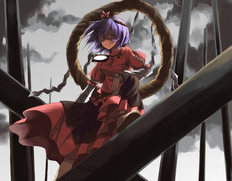 Anime girl with purple hair