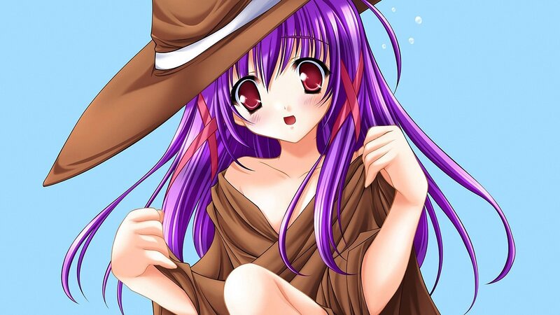 anime girl with purple hair
