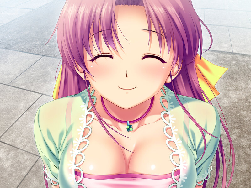 anime girl with purple hair