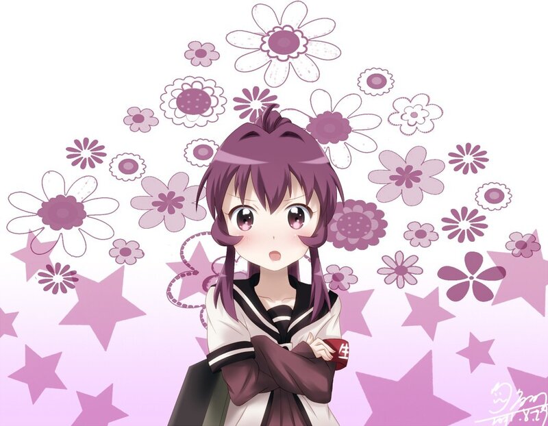 anime girl with purple hair