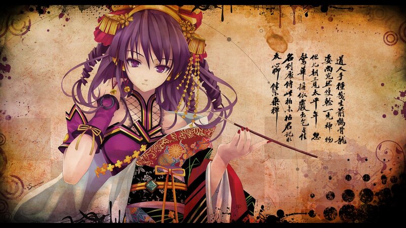anime girl with purple hair