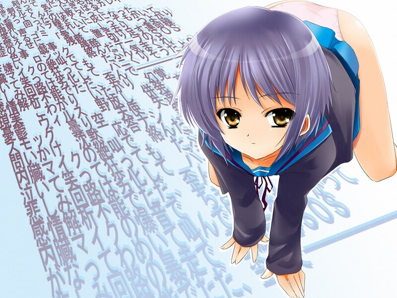anime girl with purple hair