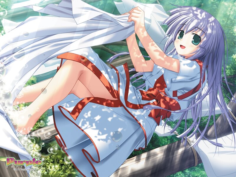 anime girl with purple hair