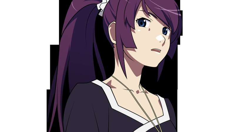 anime girl with purple hair