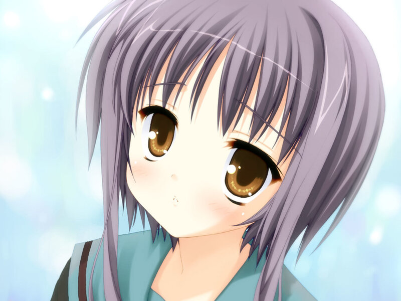 anime girl with purple hair