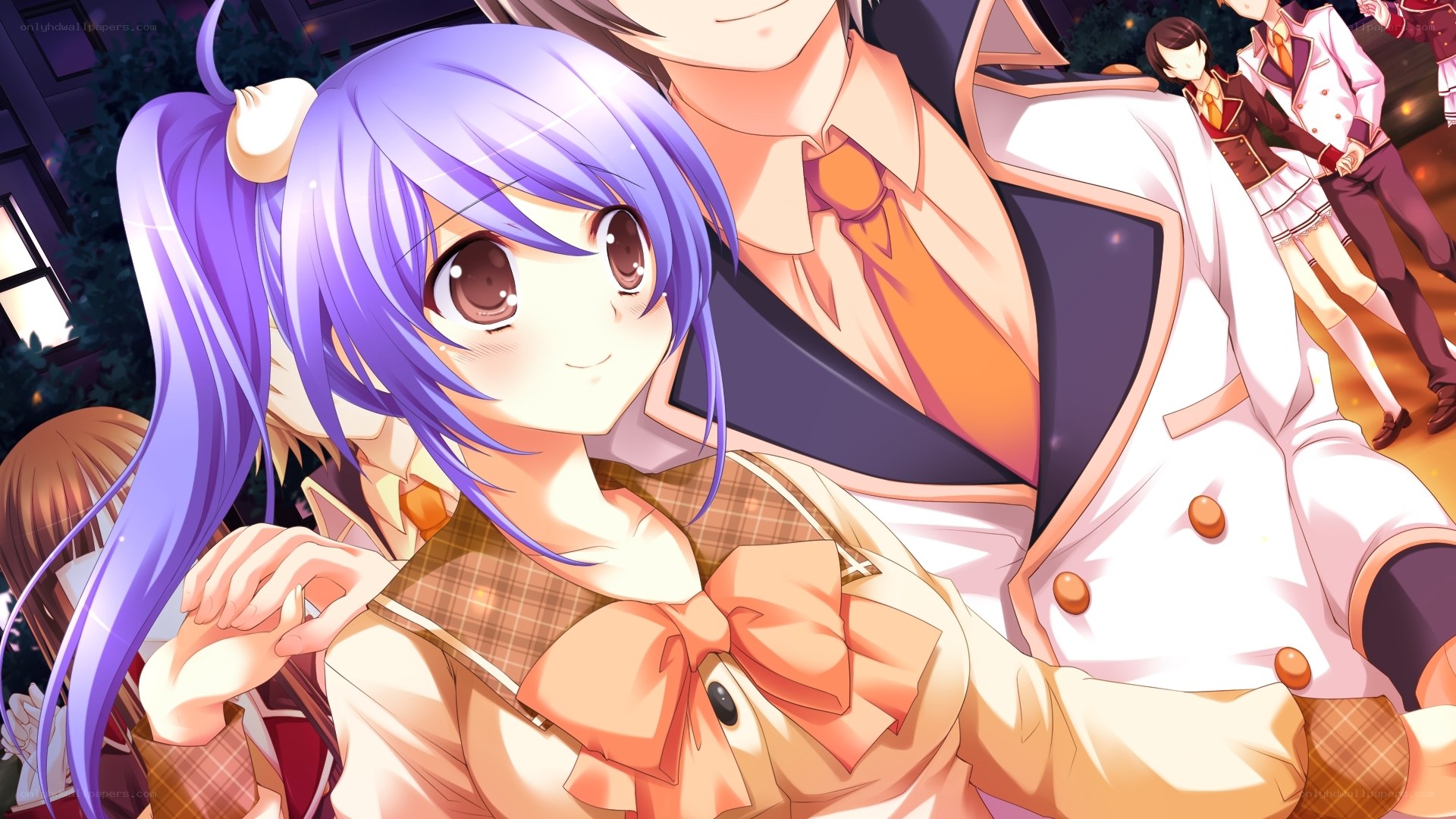anime girl with purple hair