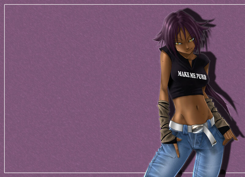 anime girl with purple hair
