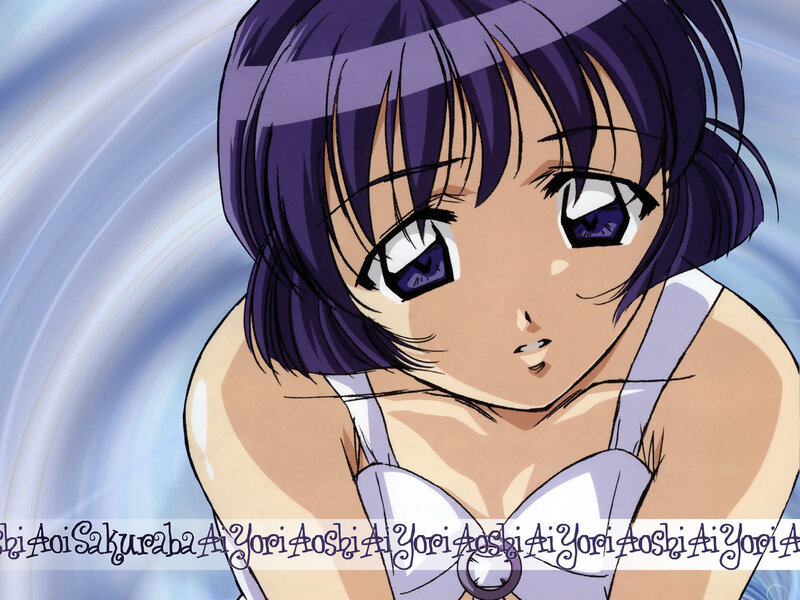 anime girl with purple hair