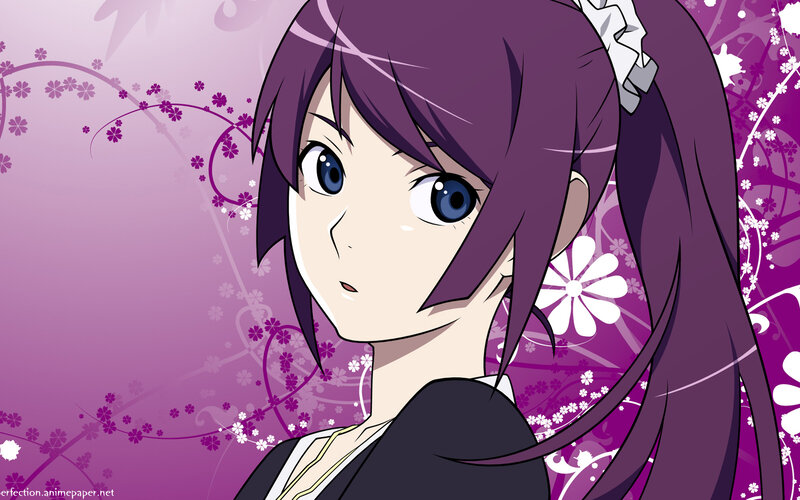 anime girl with purple hair