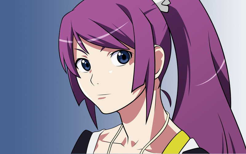 anime girl with purple hair