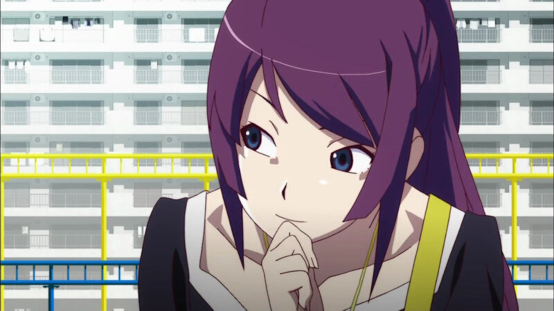 anime girl with purple hair