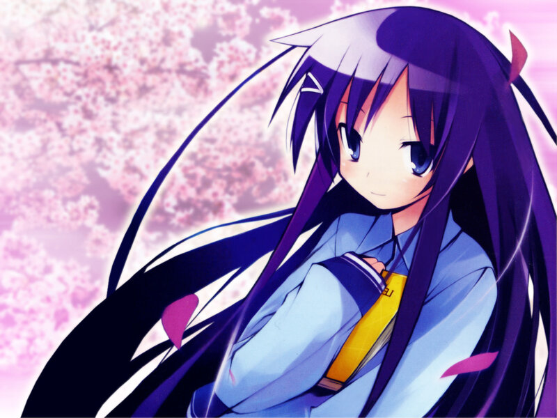 anime girl with purple hair